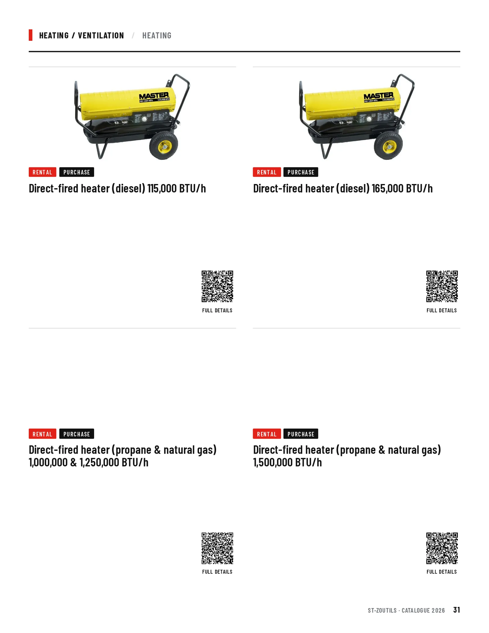 Heating / Ventilation: 4 tools