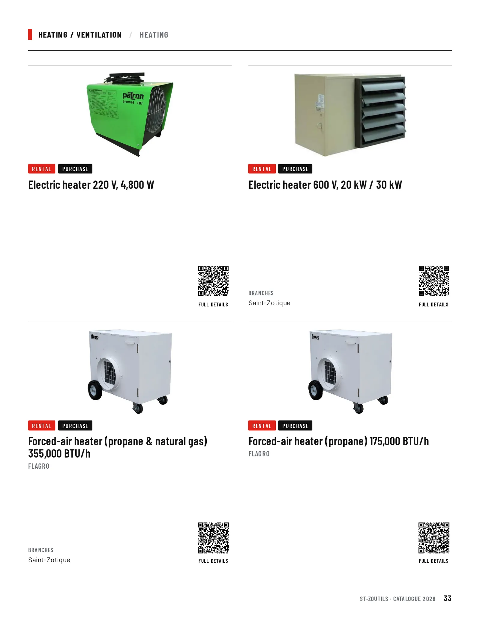 Heating / Ventilation: 4 tools