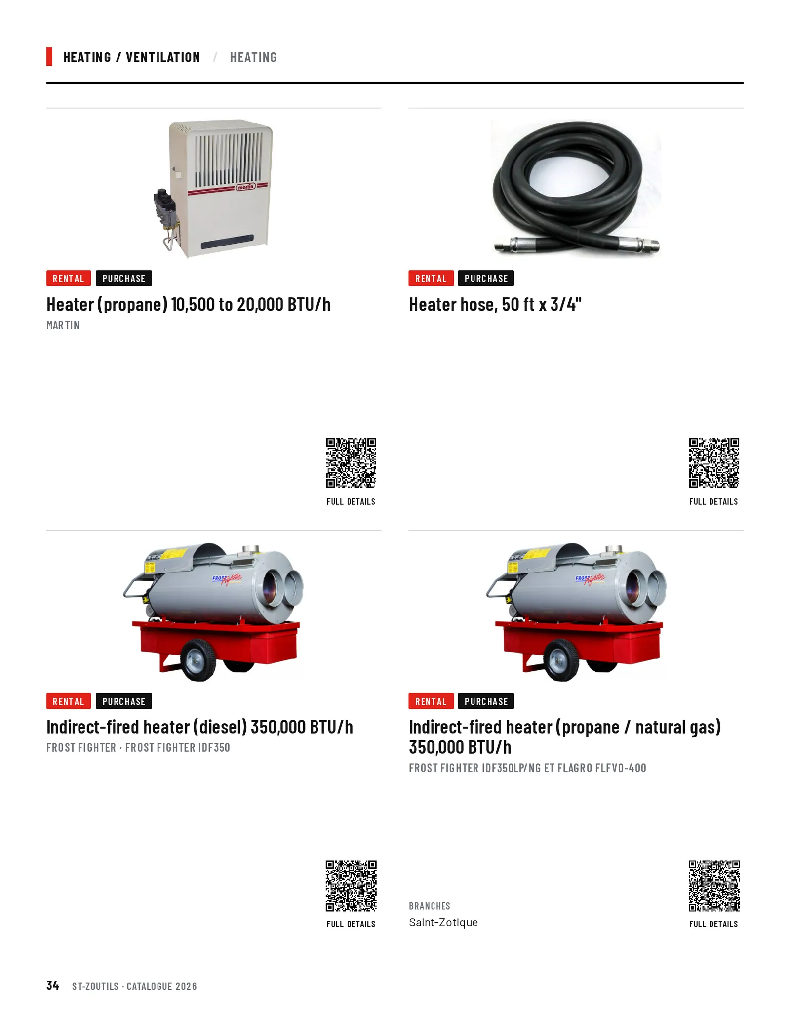Heating / Ventilation: 4 tools