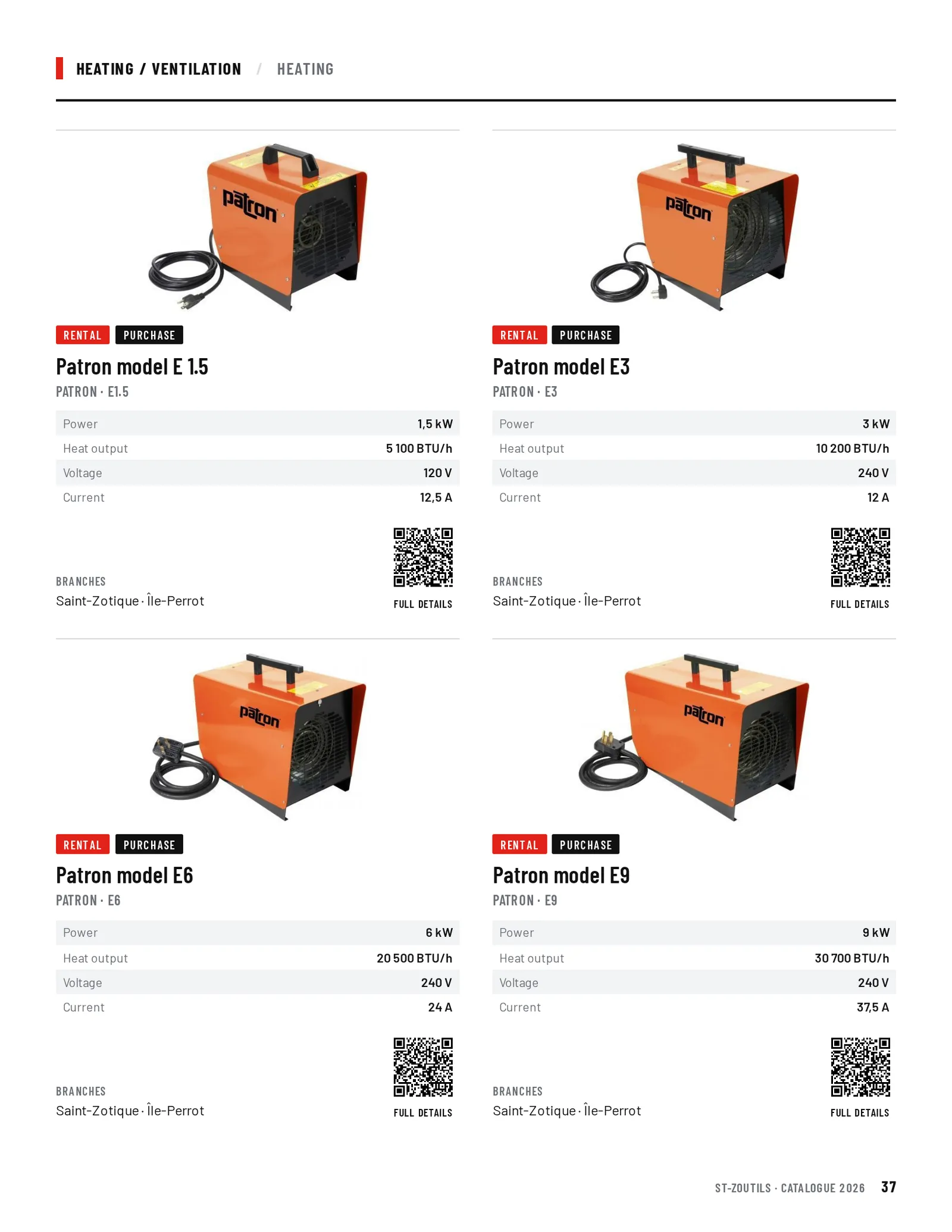 Heating / Ventilation: 4 tools
