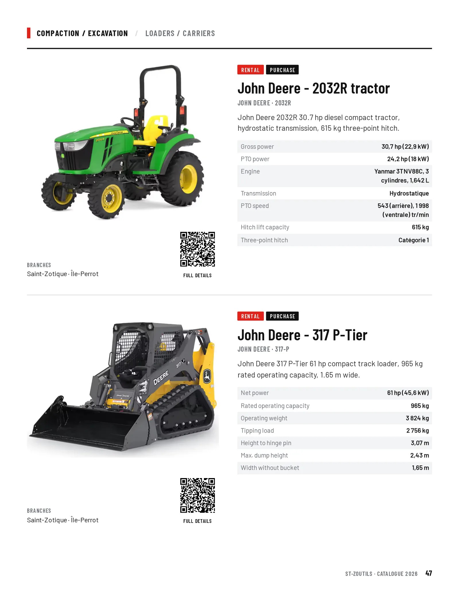 Compaction / Excavation: 2 tools
