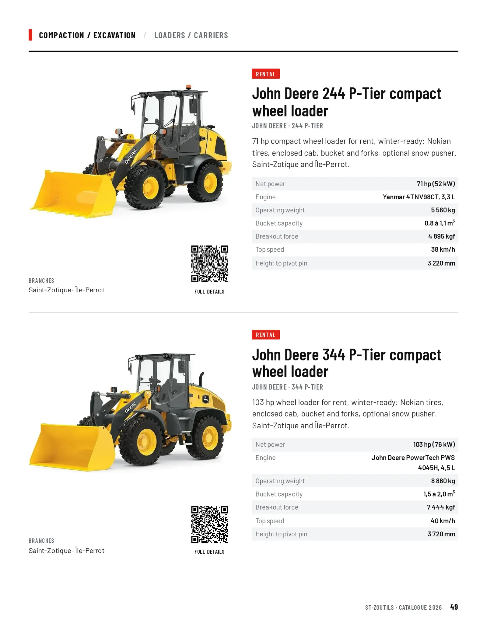 Compaction / Excavation: 2 tools
