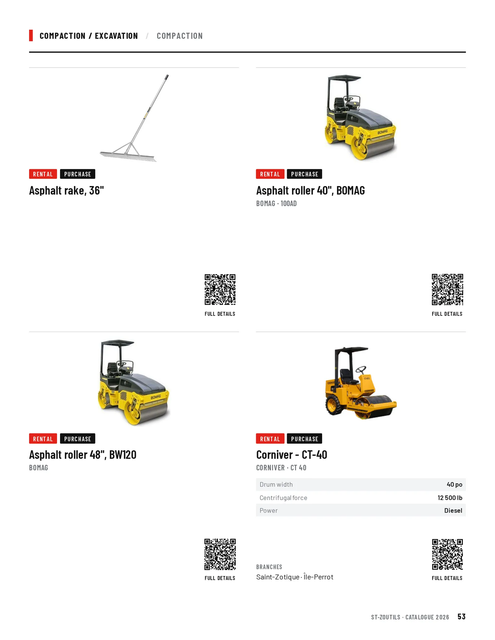 Compaction / Excavation: 4 tools