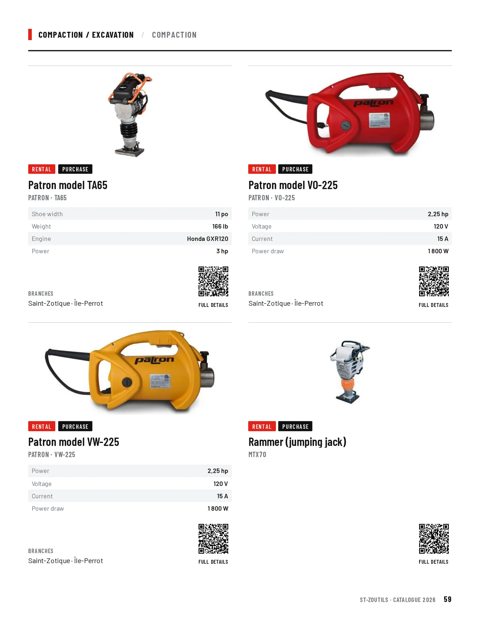 Compaction / Excavation: 4 tools