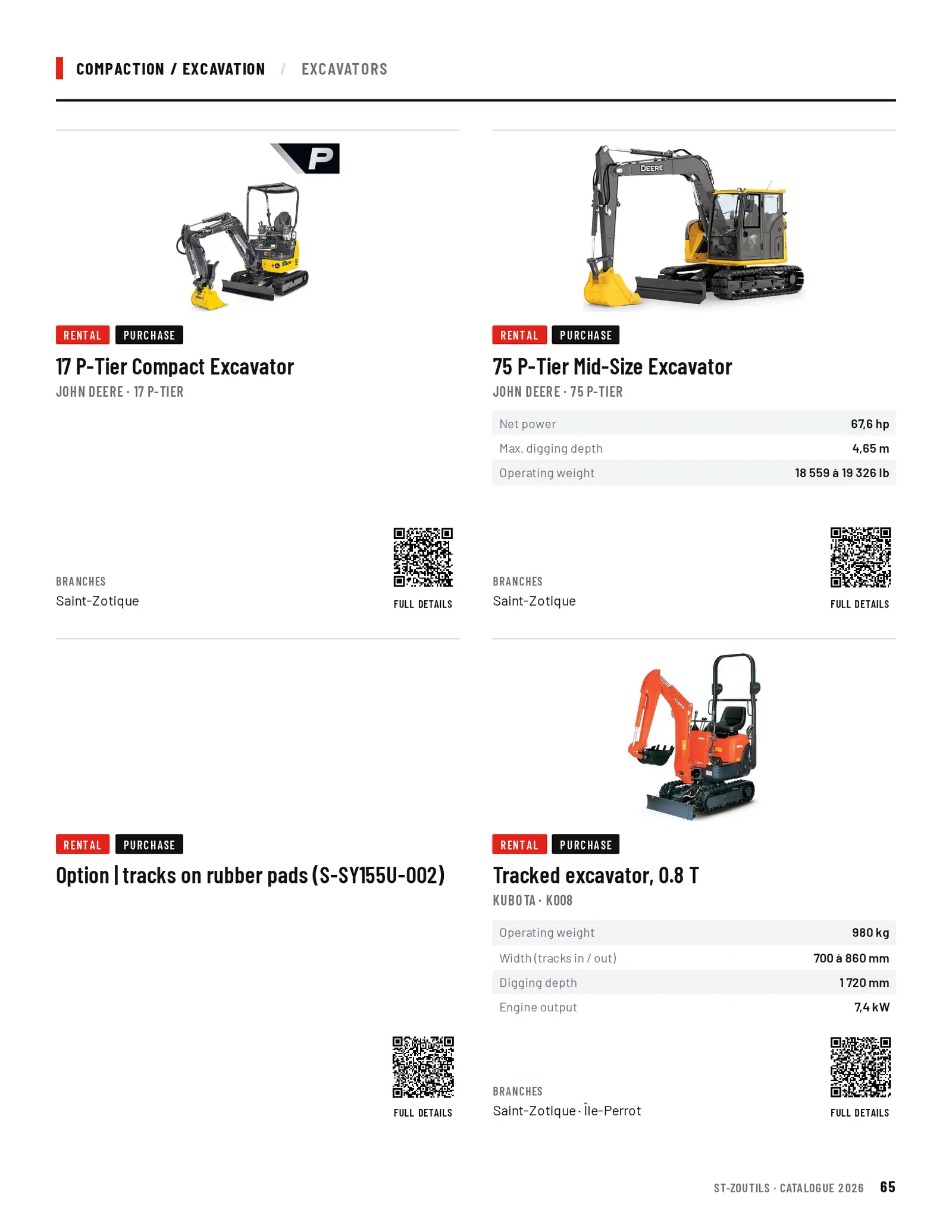 Compaction / Excavation: 4 tools