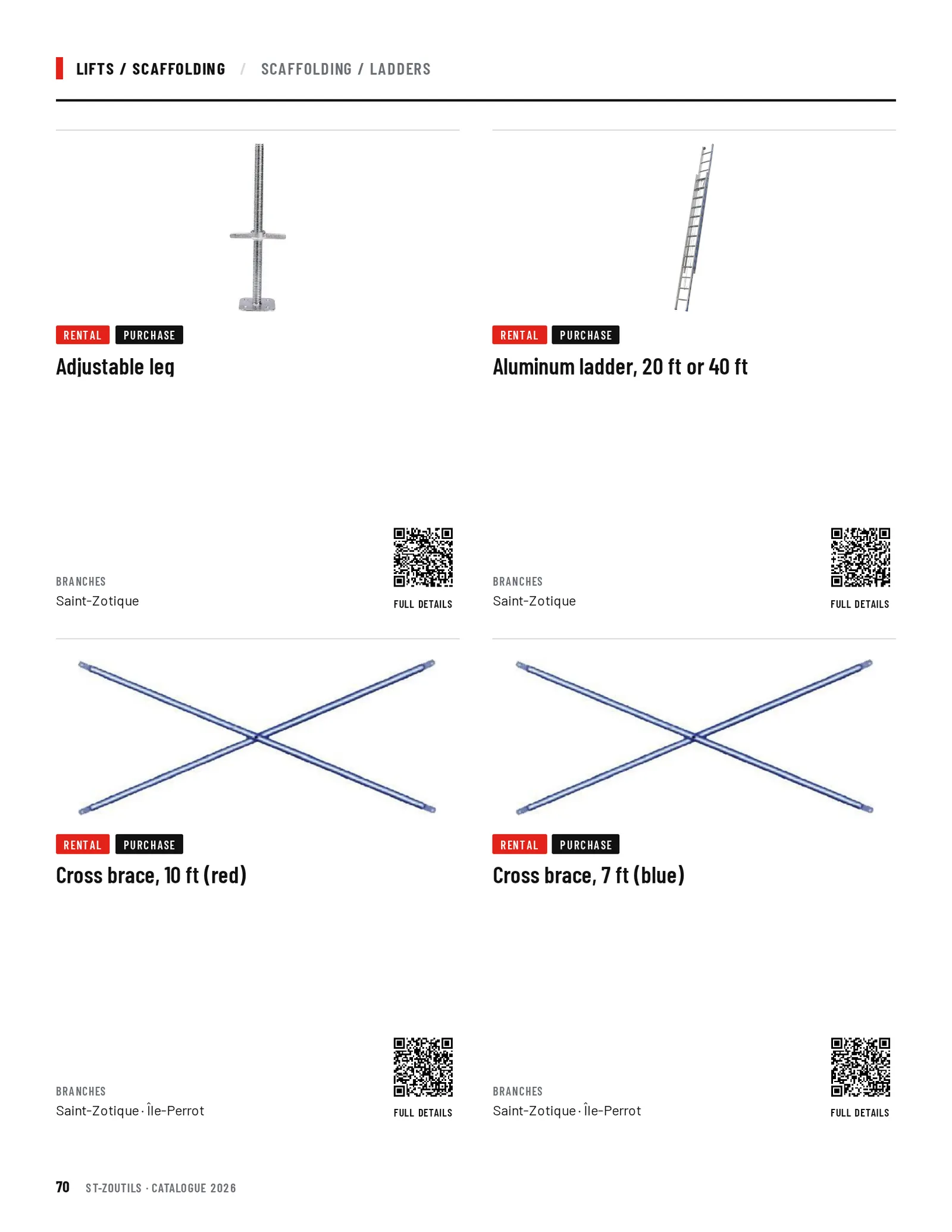 Lifts / Scaffolding: 4 tools