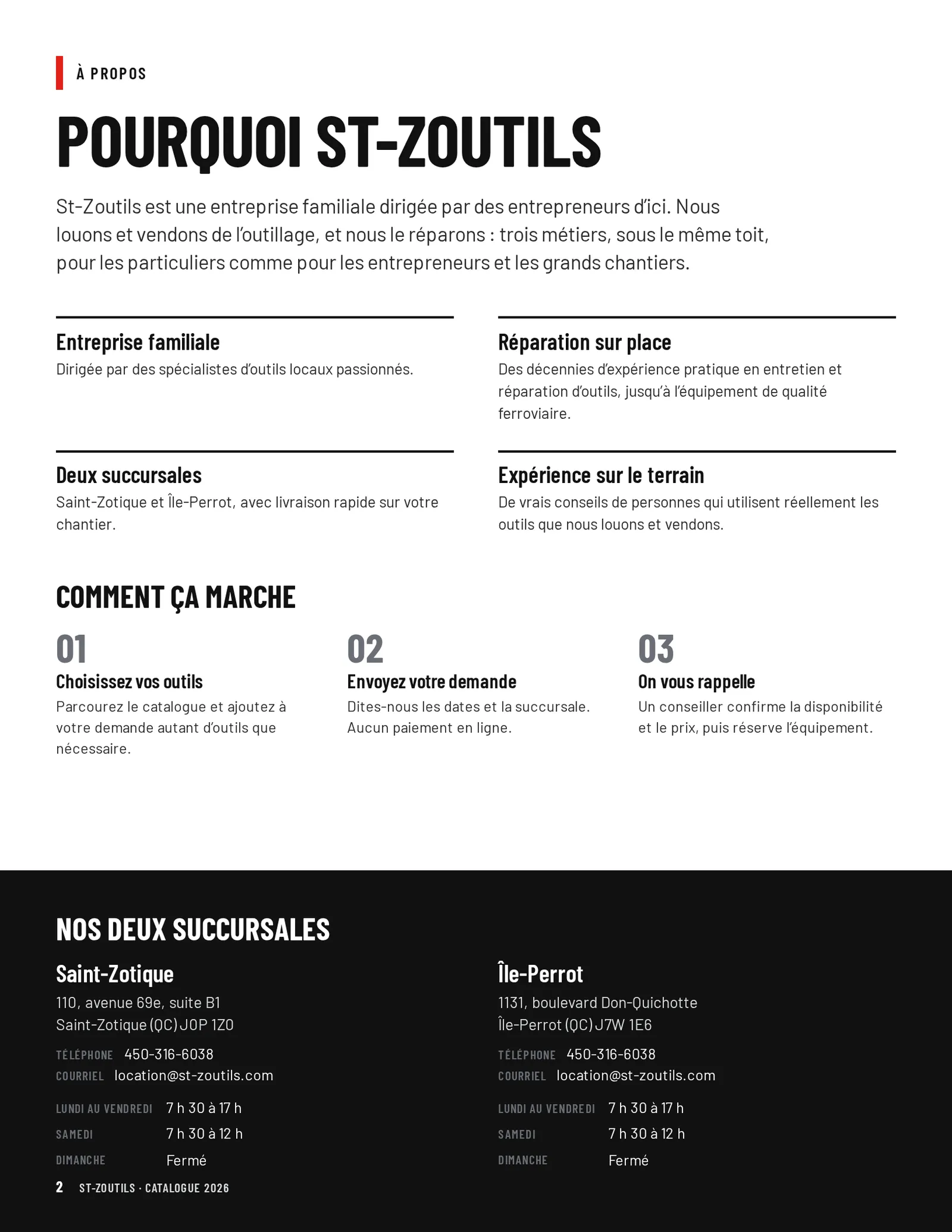 À propos de St-Zoutils, comment faire une demande et nos deux succursales