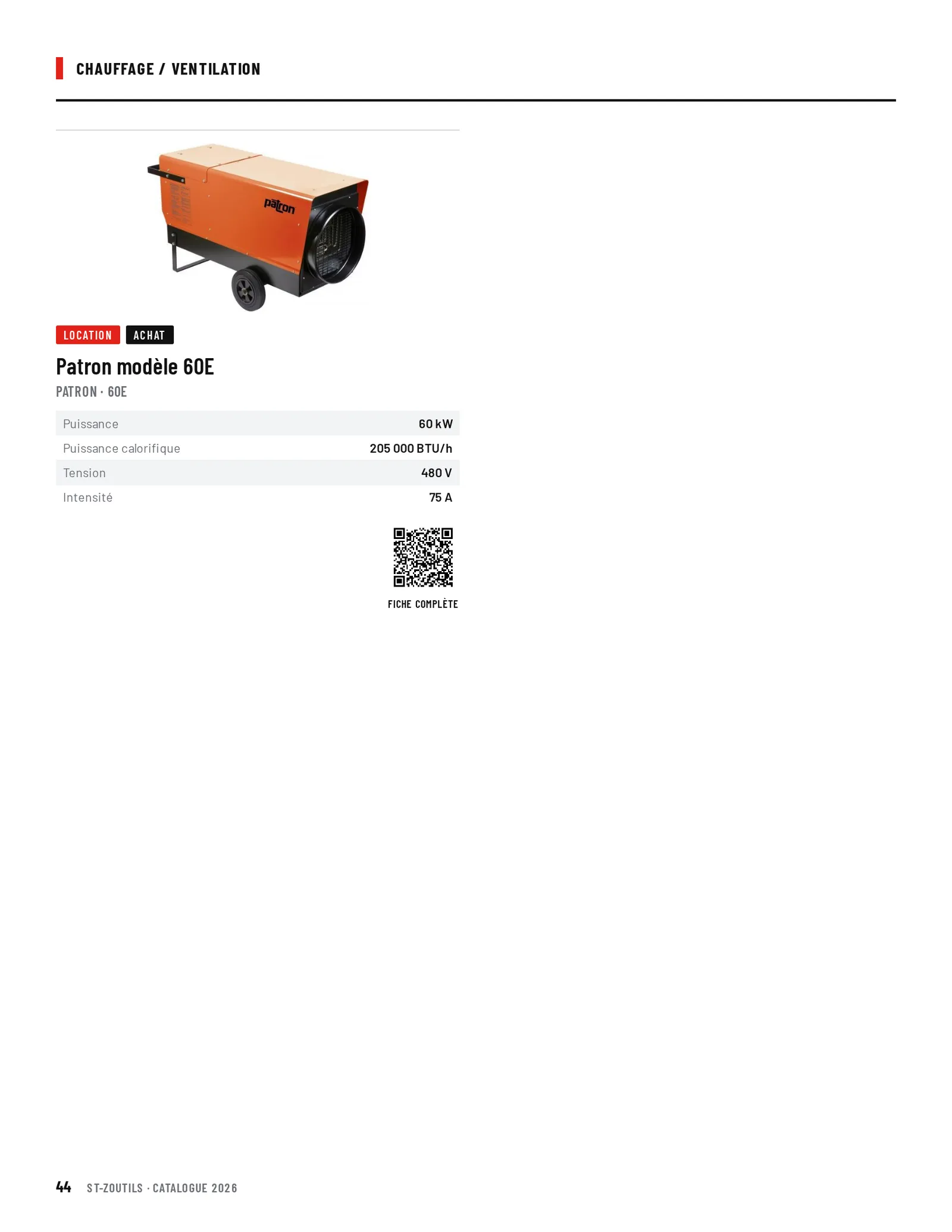 Chauffage / Ventilation : 1 outil