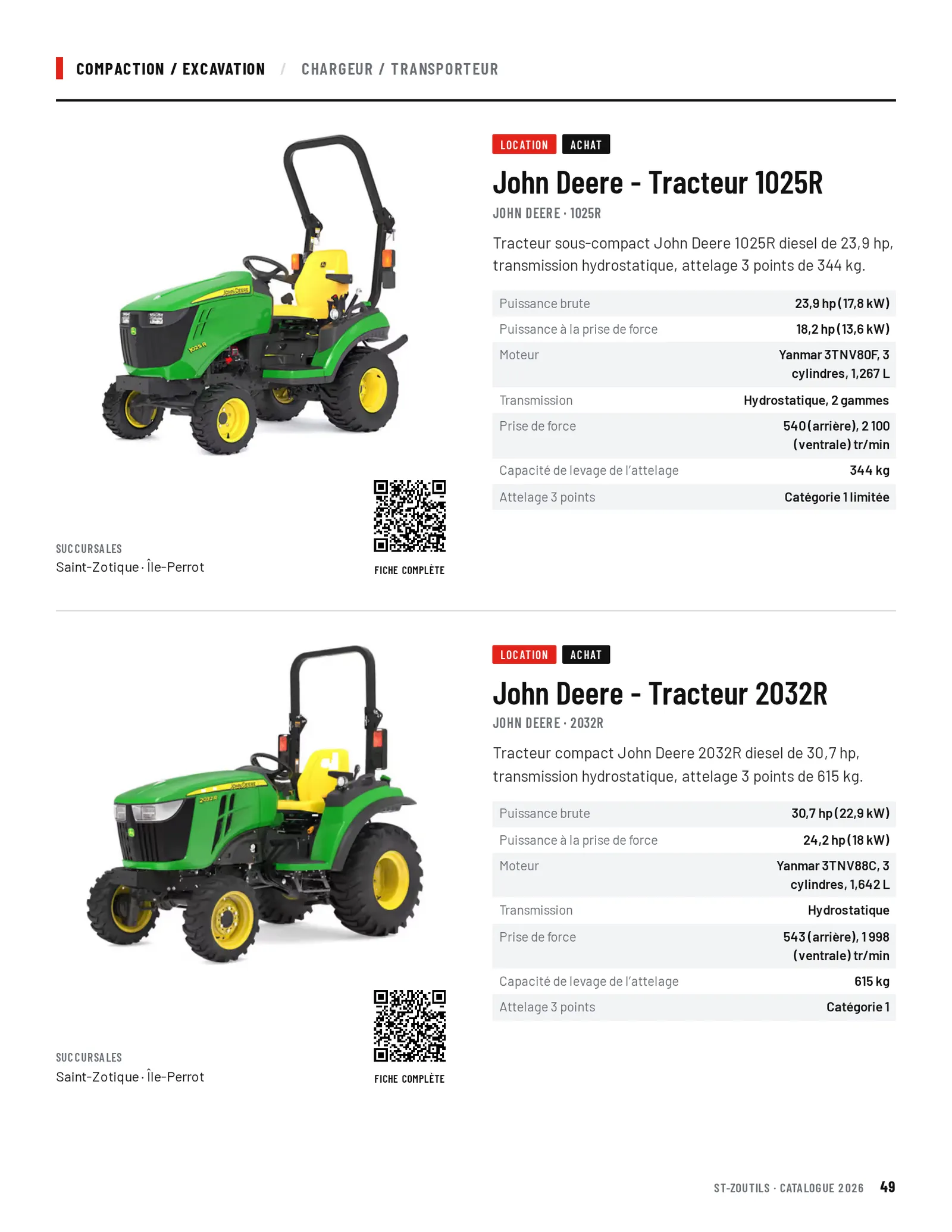 Compaction / Excavation : 2 outils
