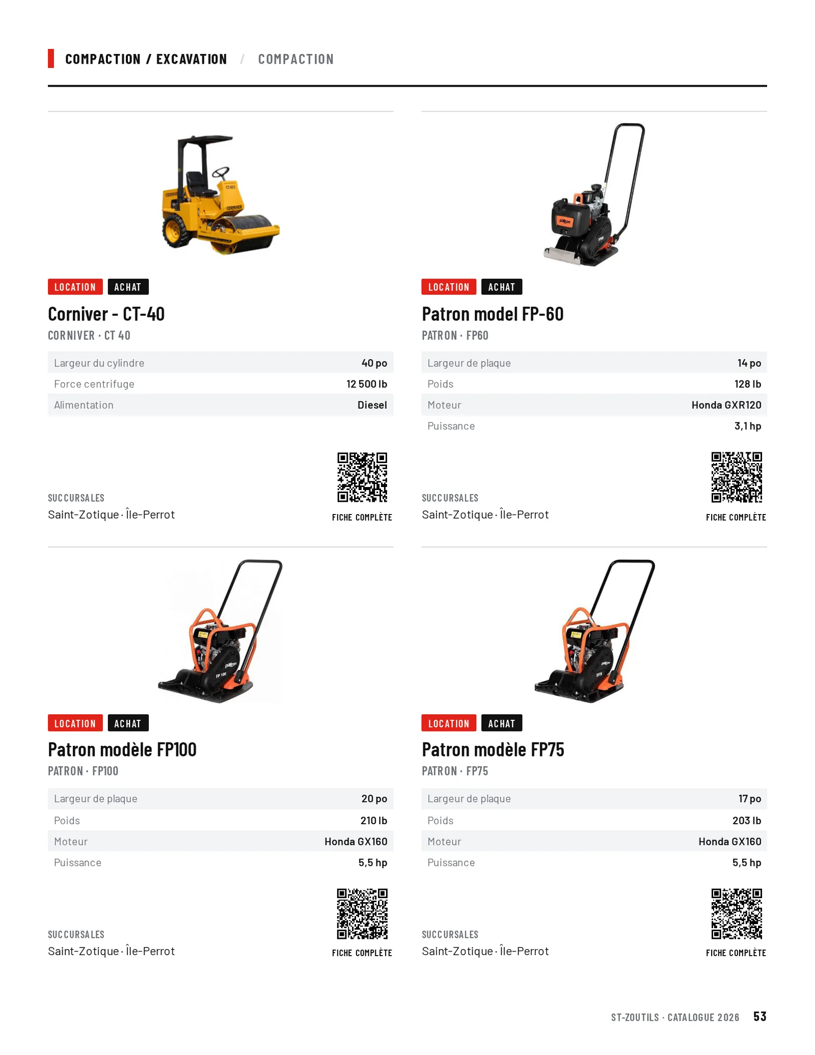 Compaction / Excavation : 4 outils