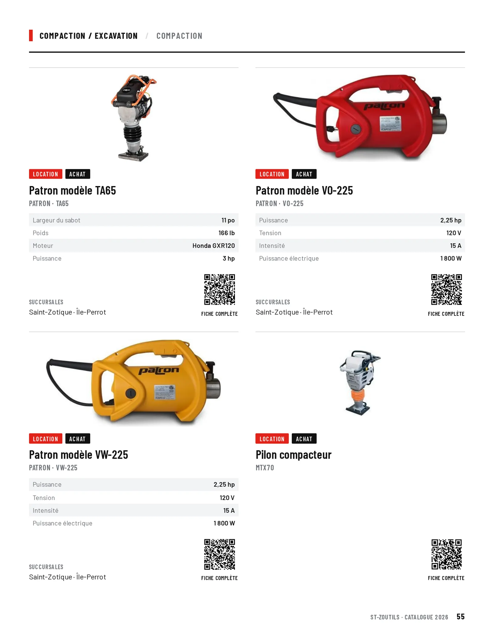 Compaction / Excavation : 4 outils