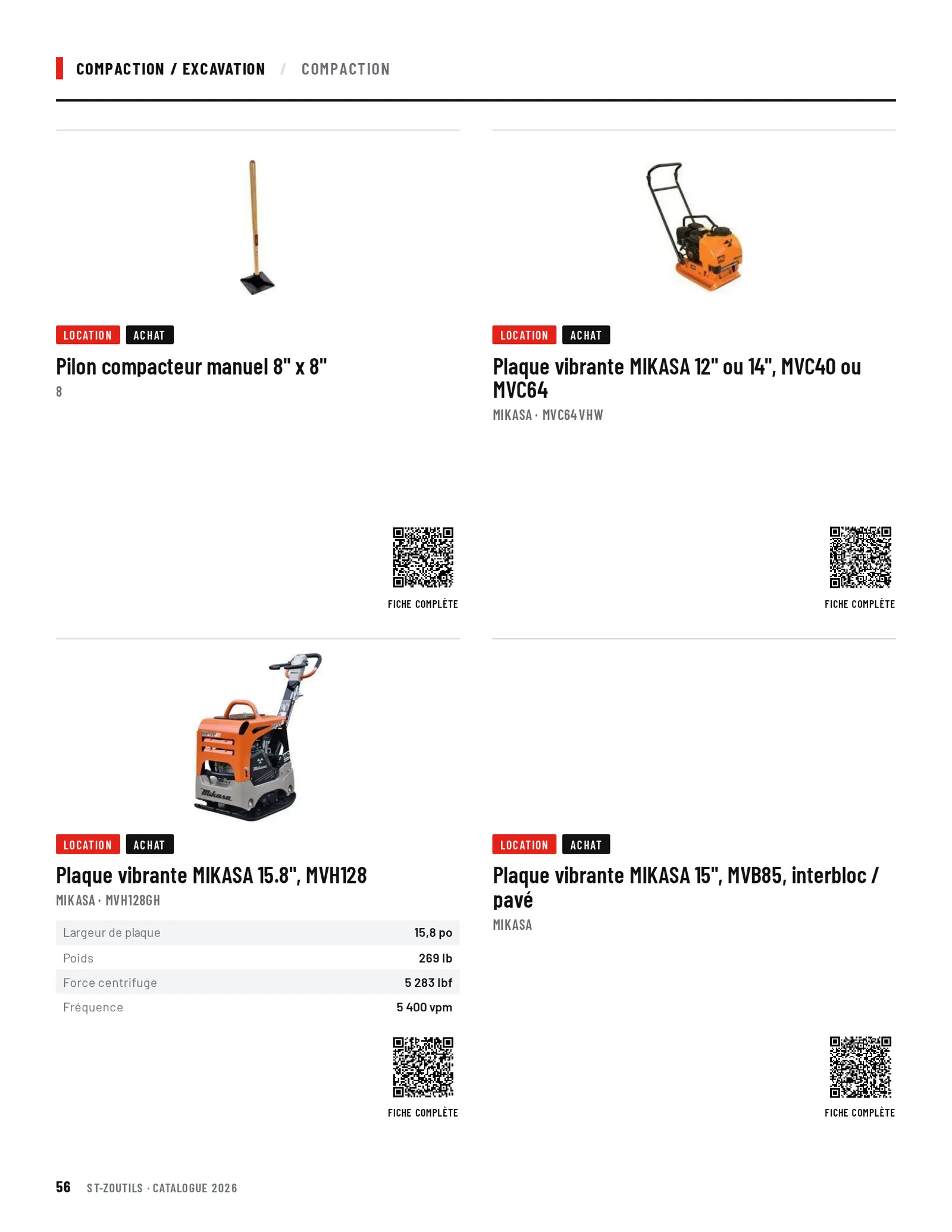 Compaction / Excavation : 4 outils