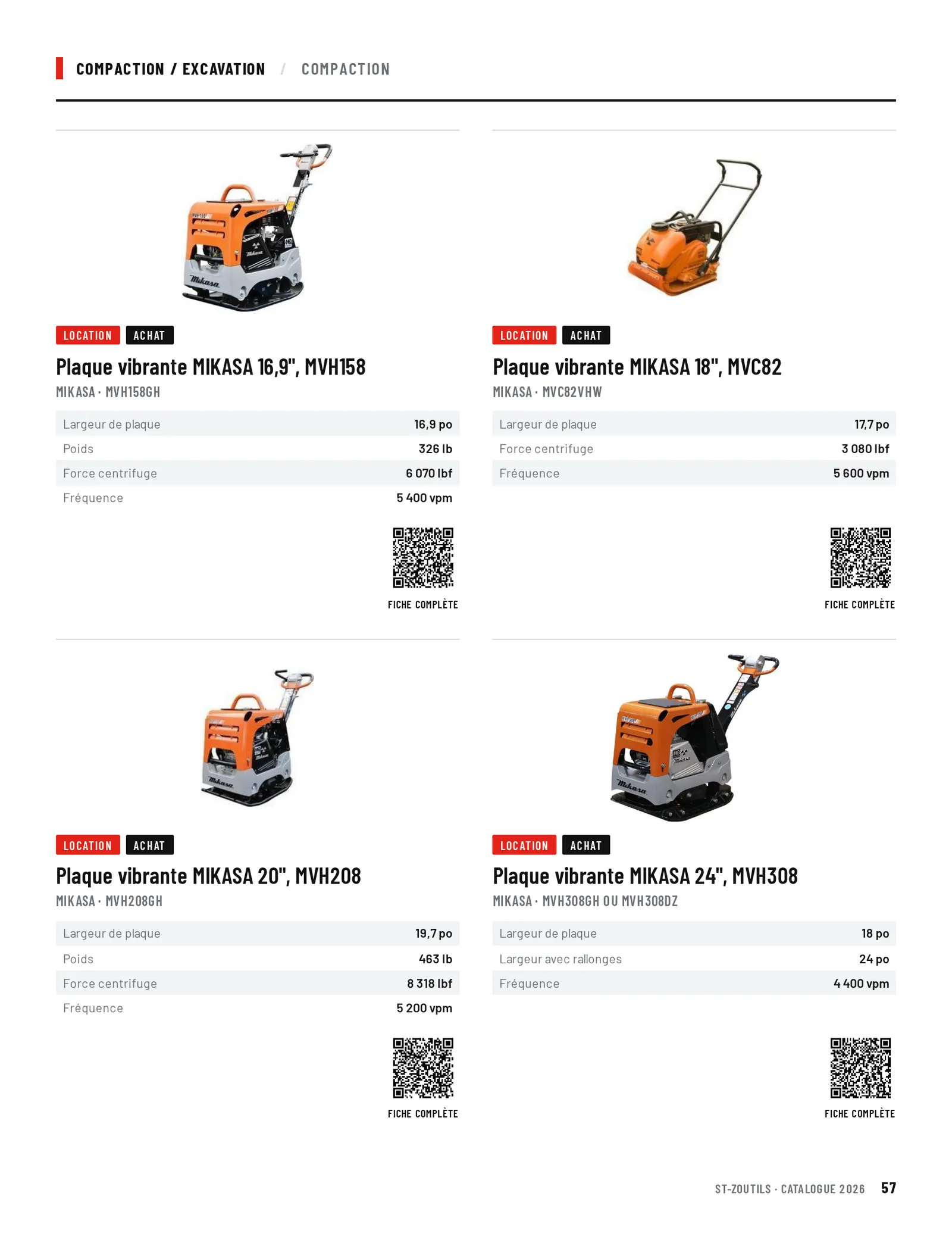 Compaction / Excavation : 4 outils
