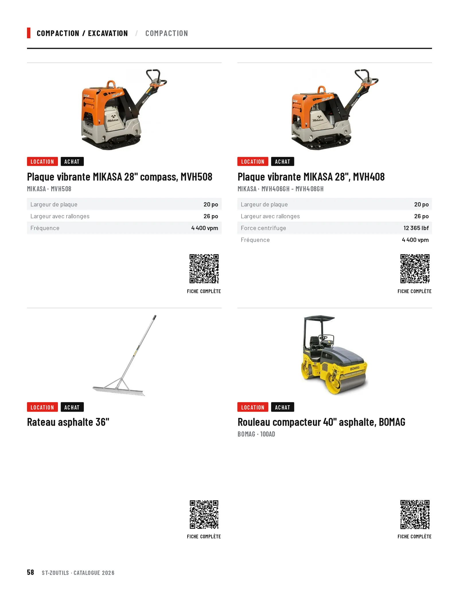 Compaction / Excavation : 4 outils