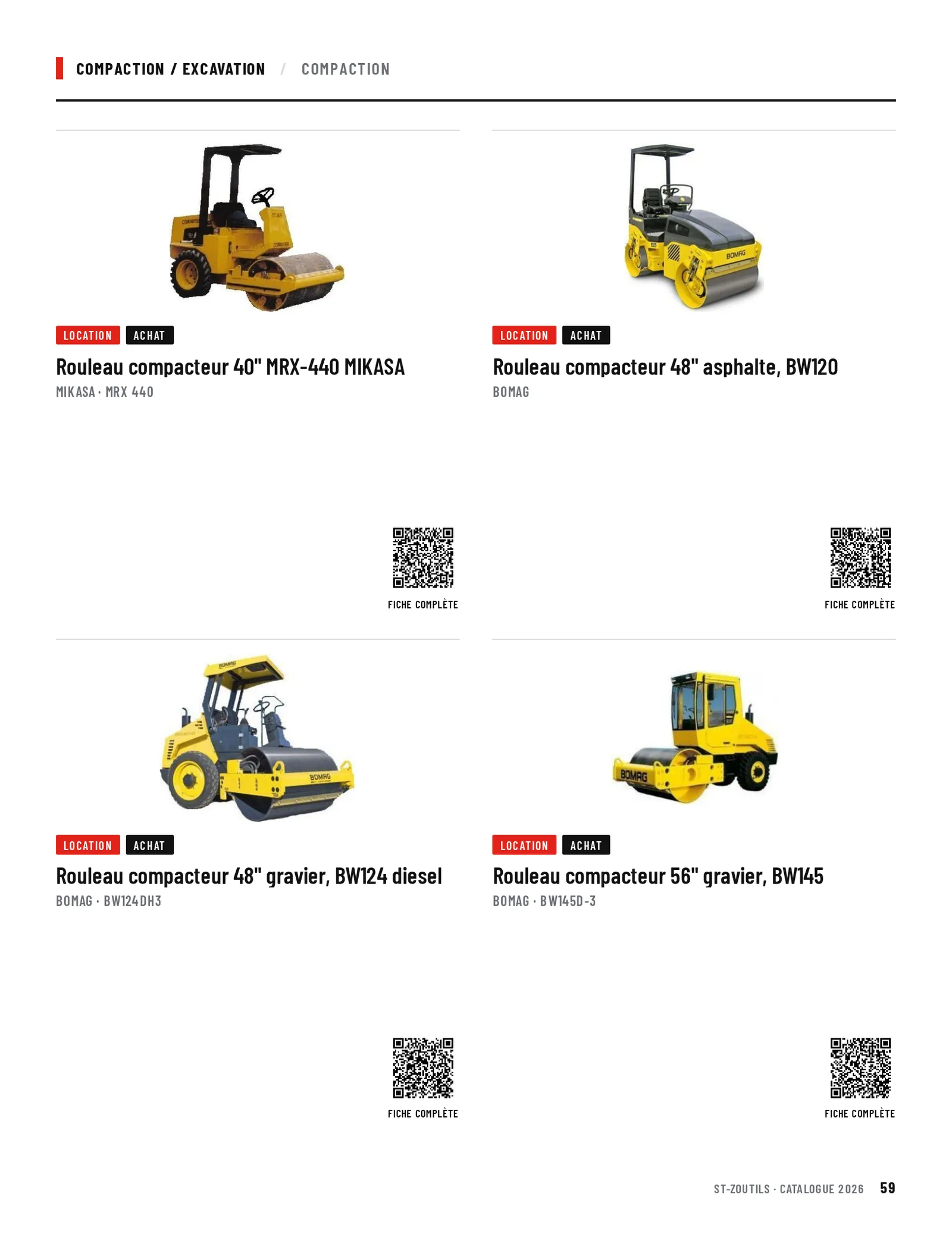 Compaction / Excavation : 4 outils