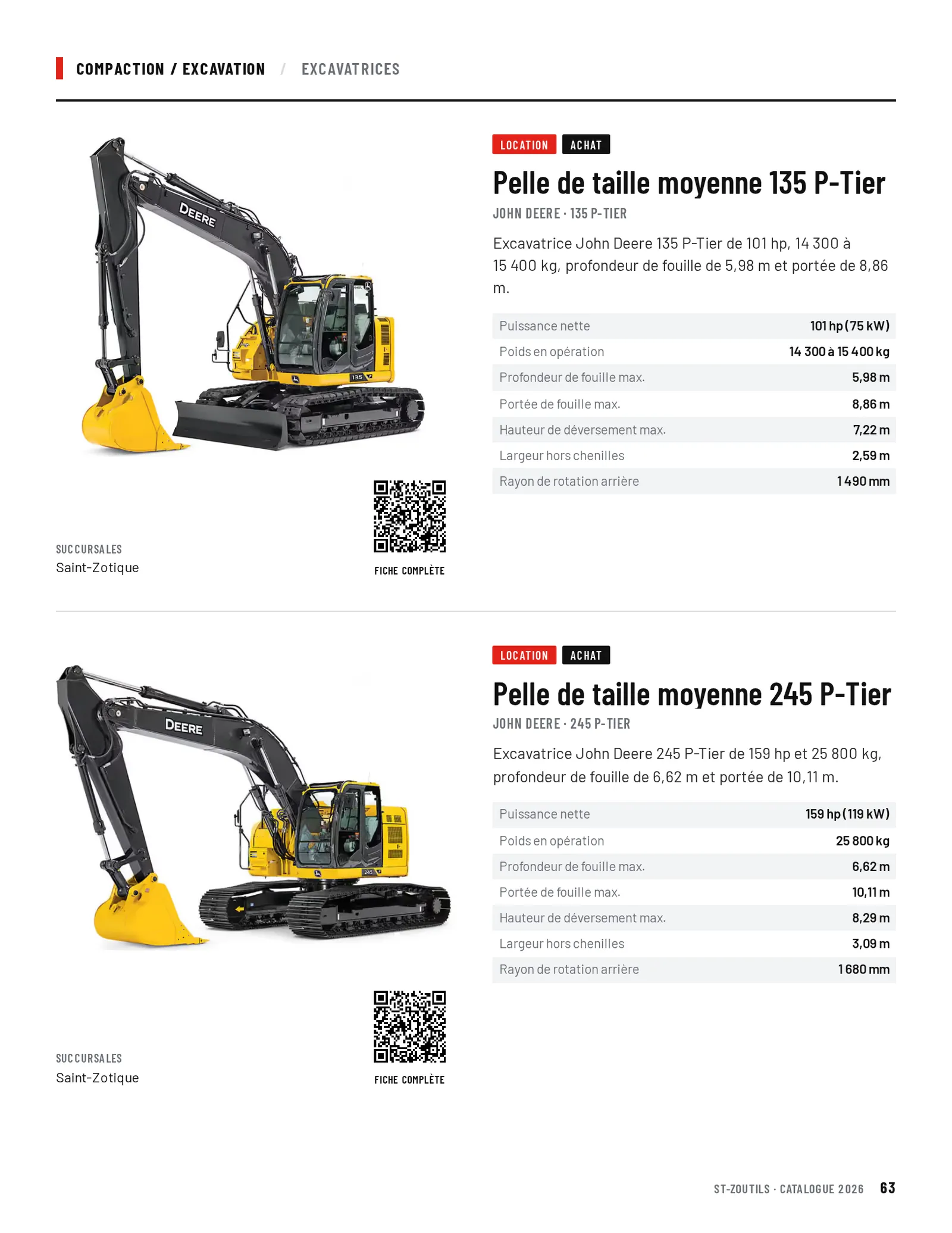 Compaction / Excavation : 2 outils
