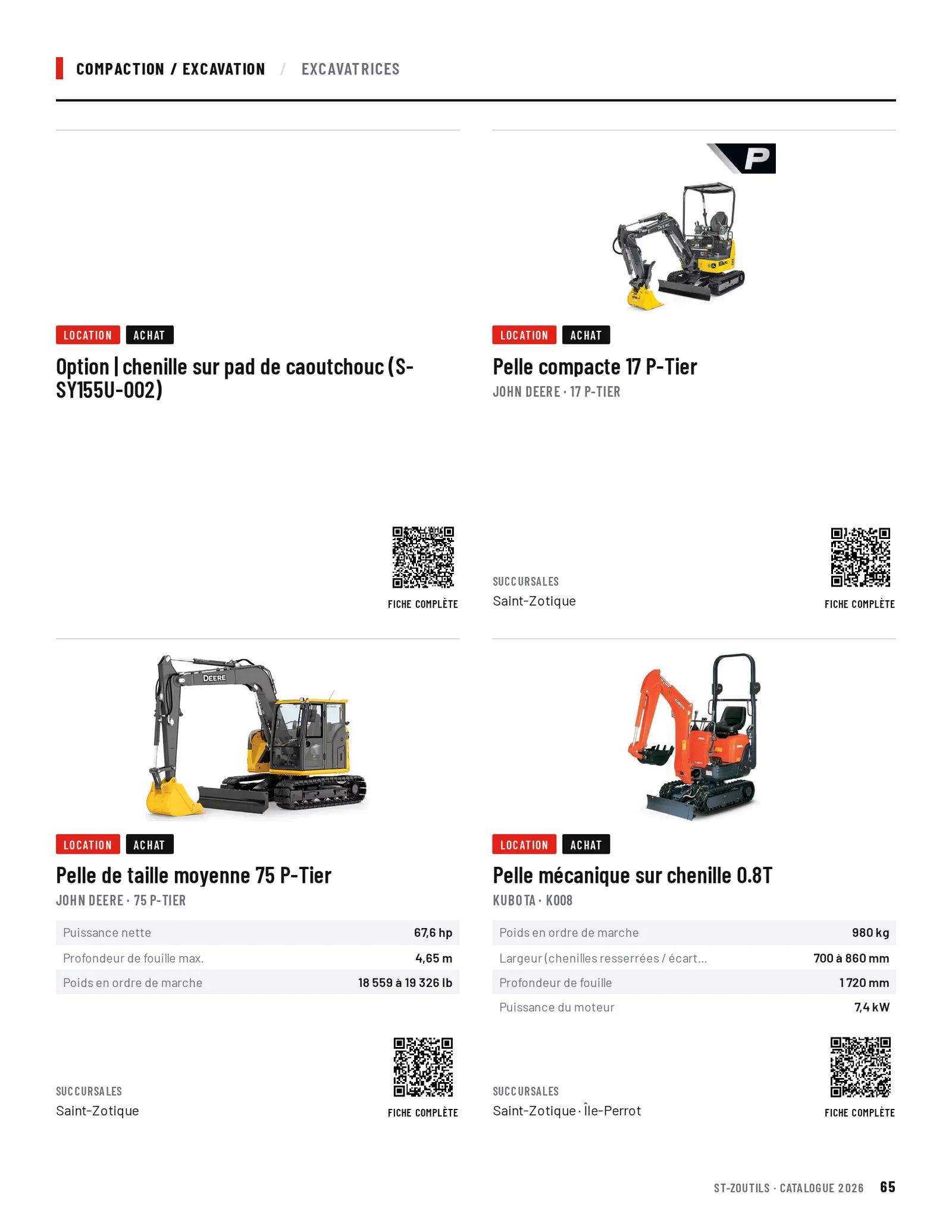 Compaction / Excavation : 4 outils