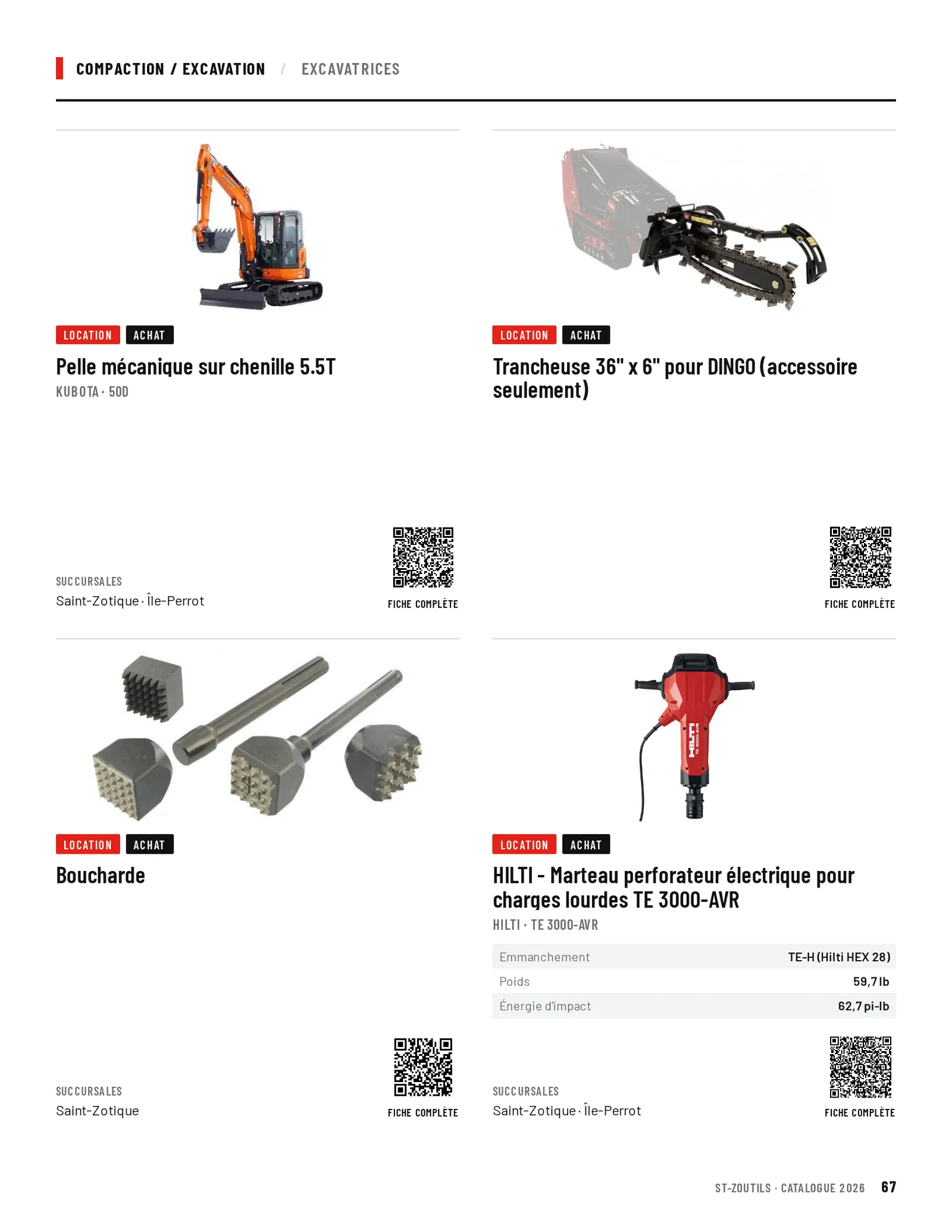 Compaction / Excavation : 4 outils