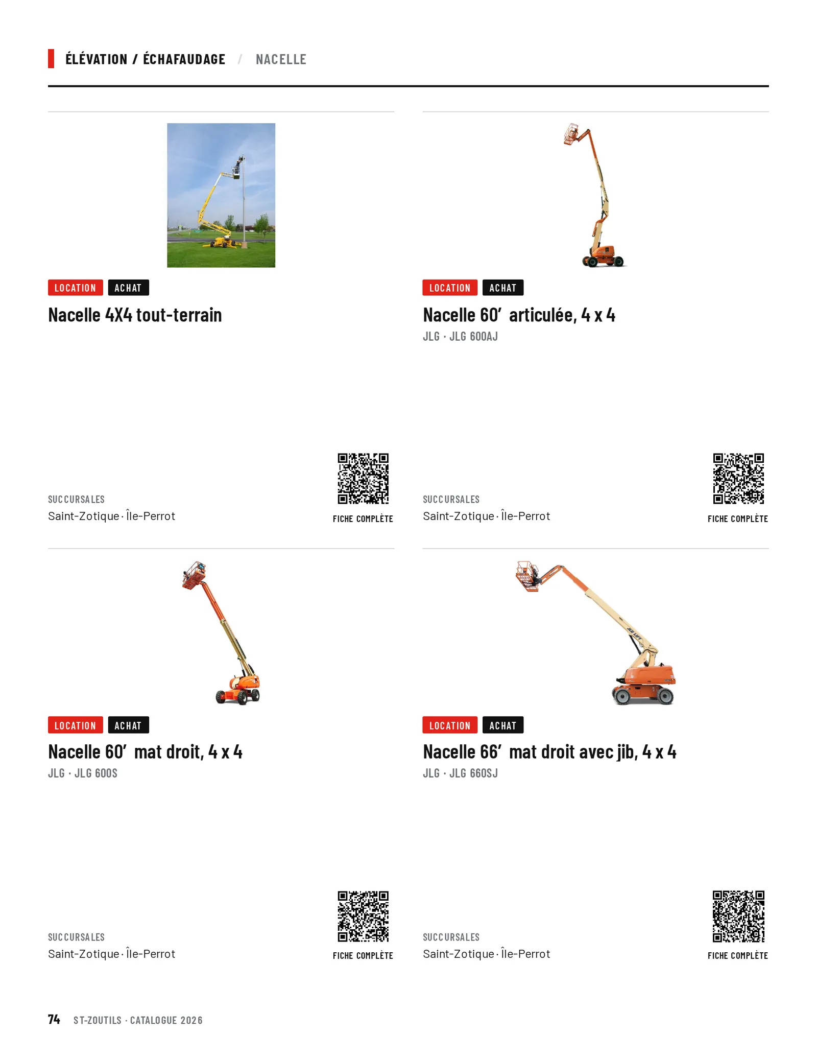 Élévation / Échafaudage : 4 outils