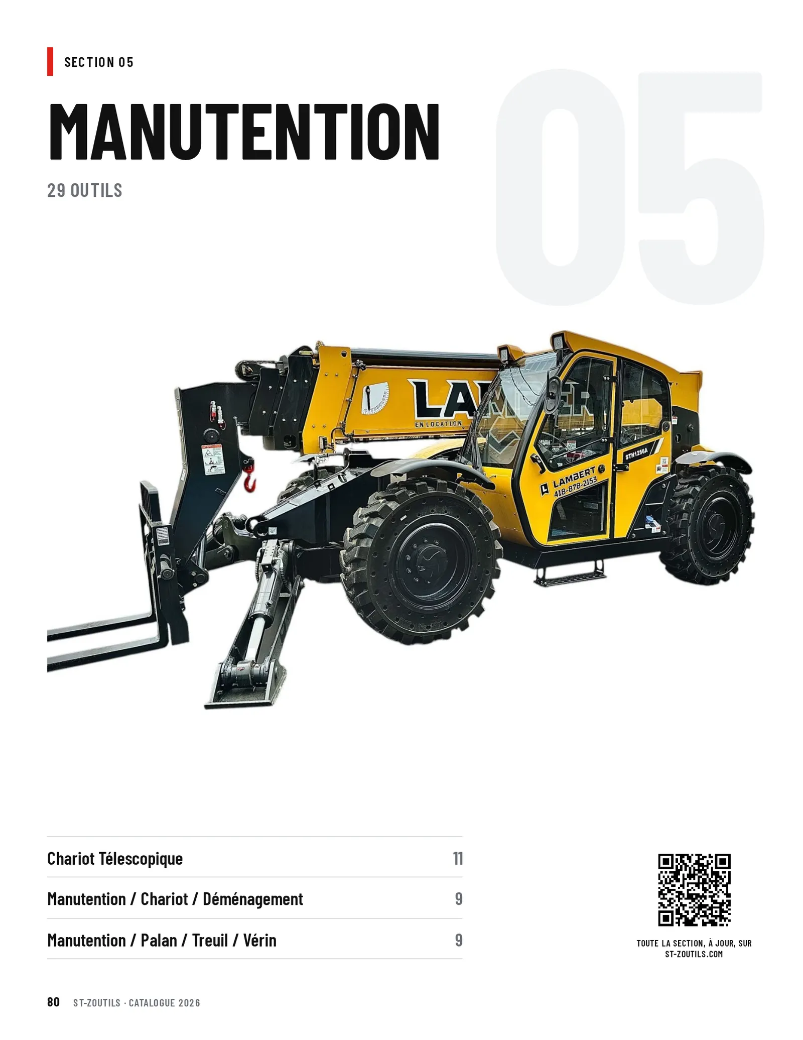 Ouverture de la section Manutention