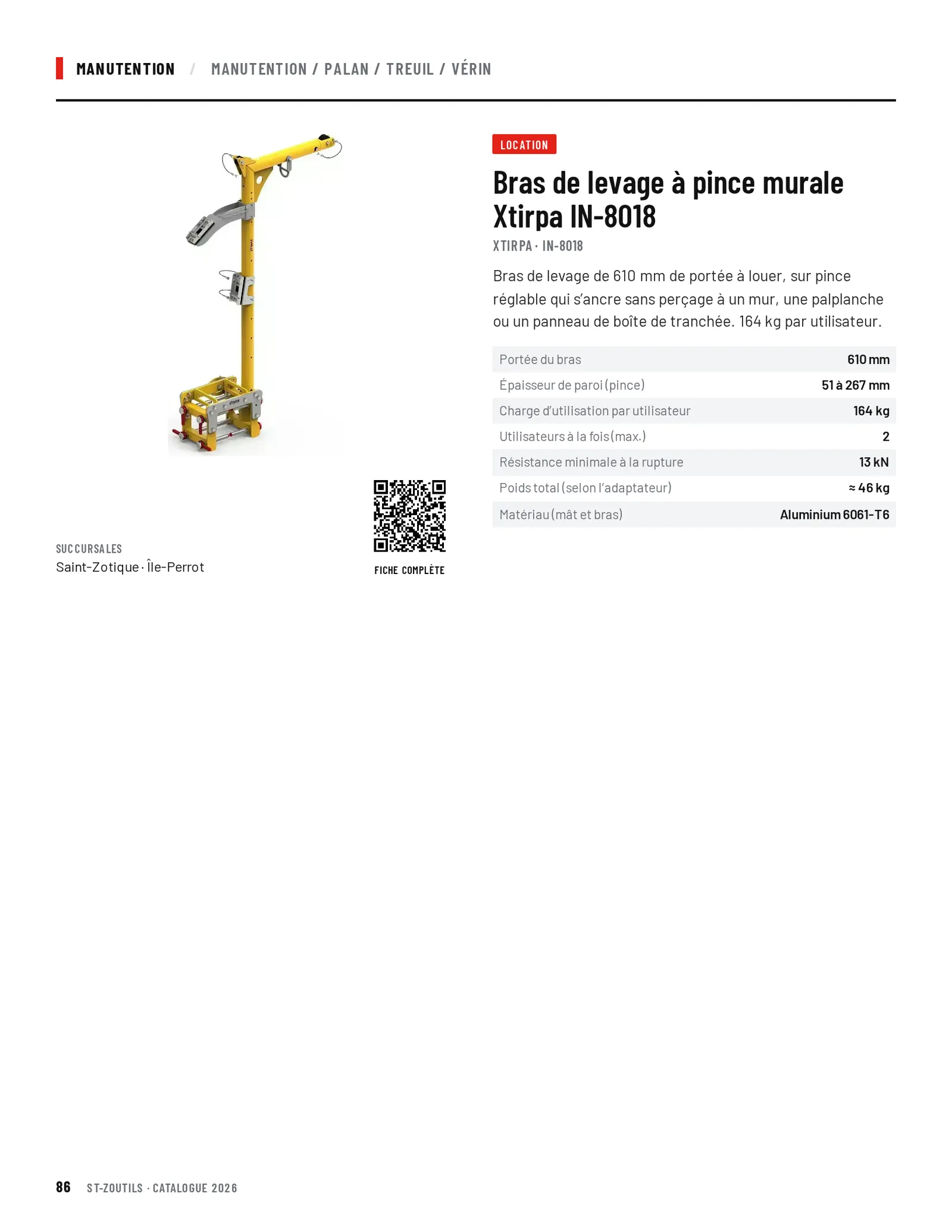 Manutention : 1 outil