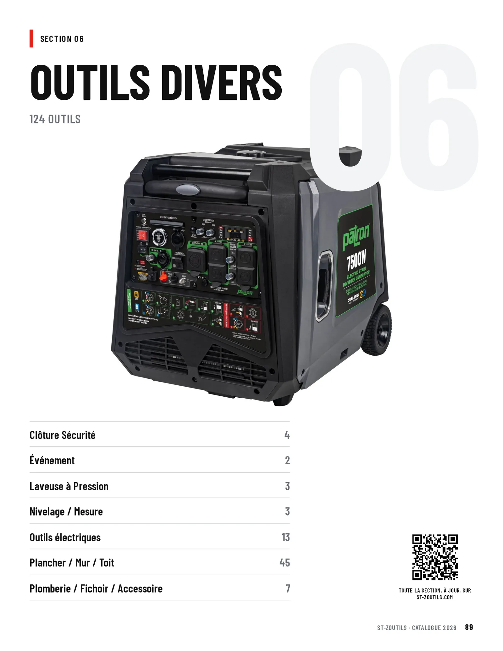 Ouverture de la section Outils divers