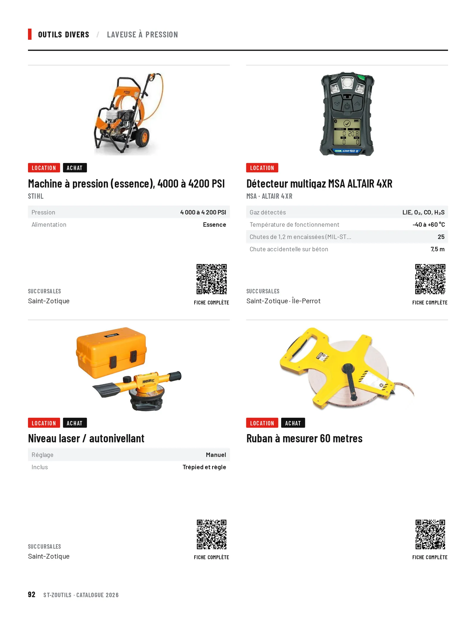 Outils divers : 4 outils