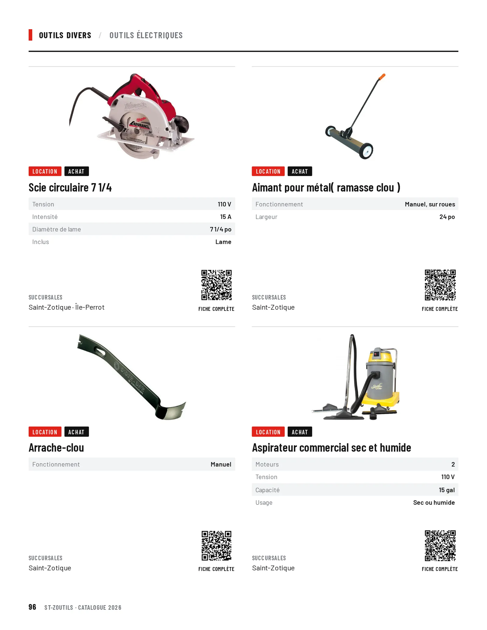 Outils divers : 4 outils
