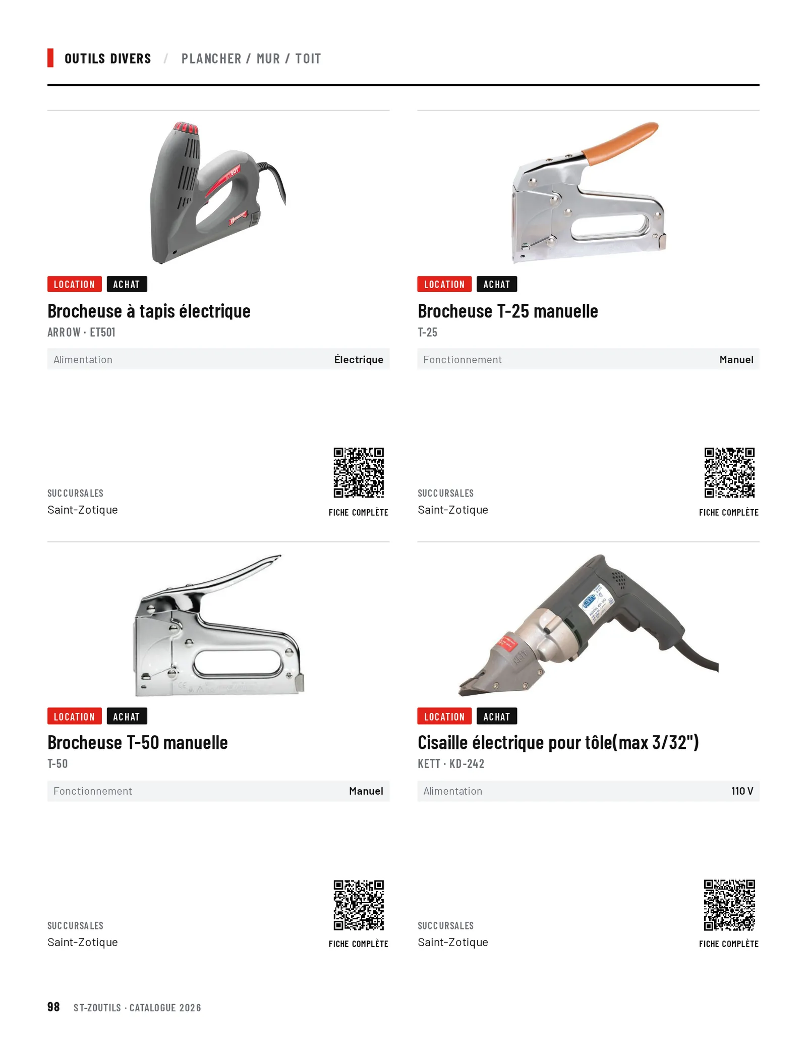 Outils divers : 4 outils