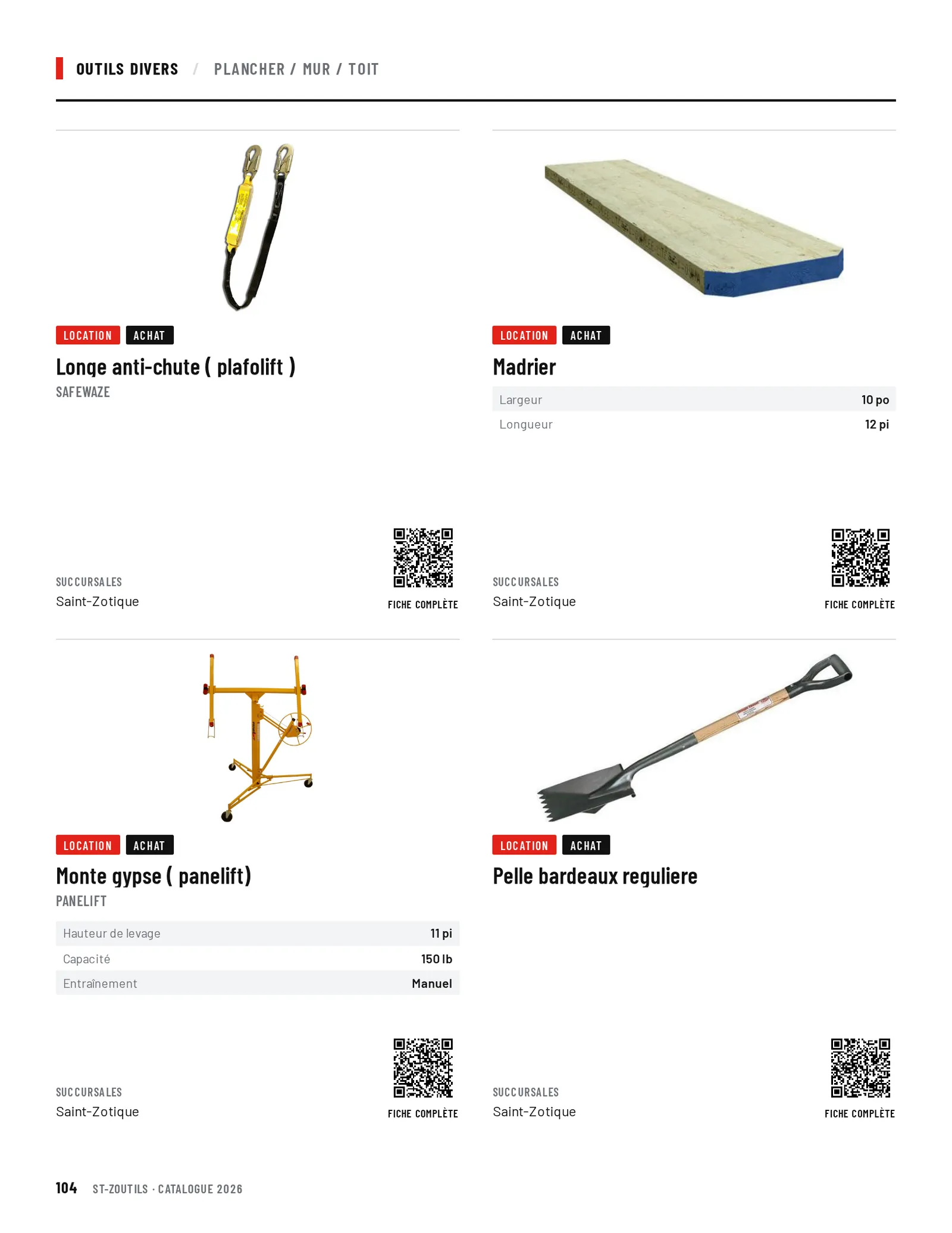 Outils divers : 4 outils