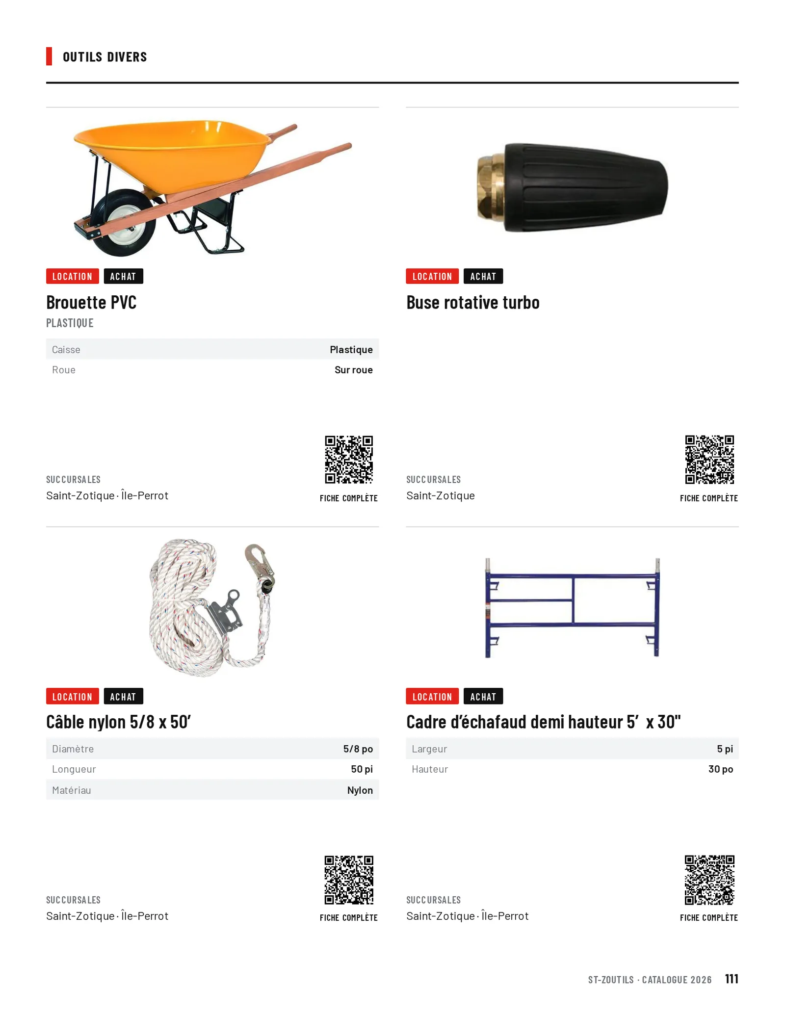 Outils divers : 4 outils