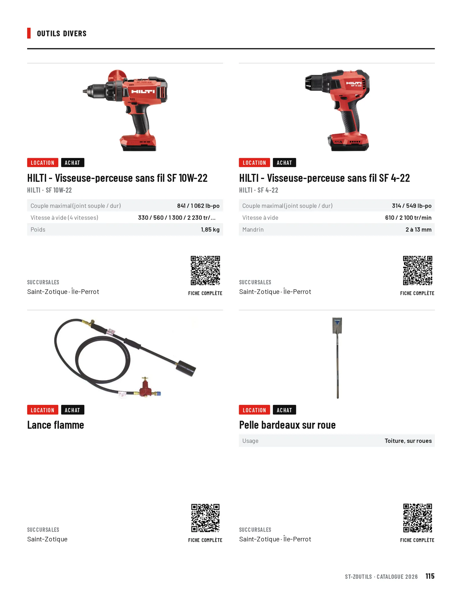 Outils divers : 4 outils