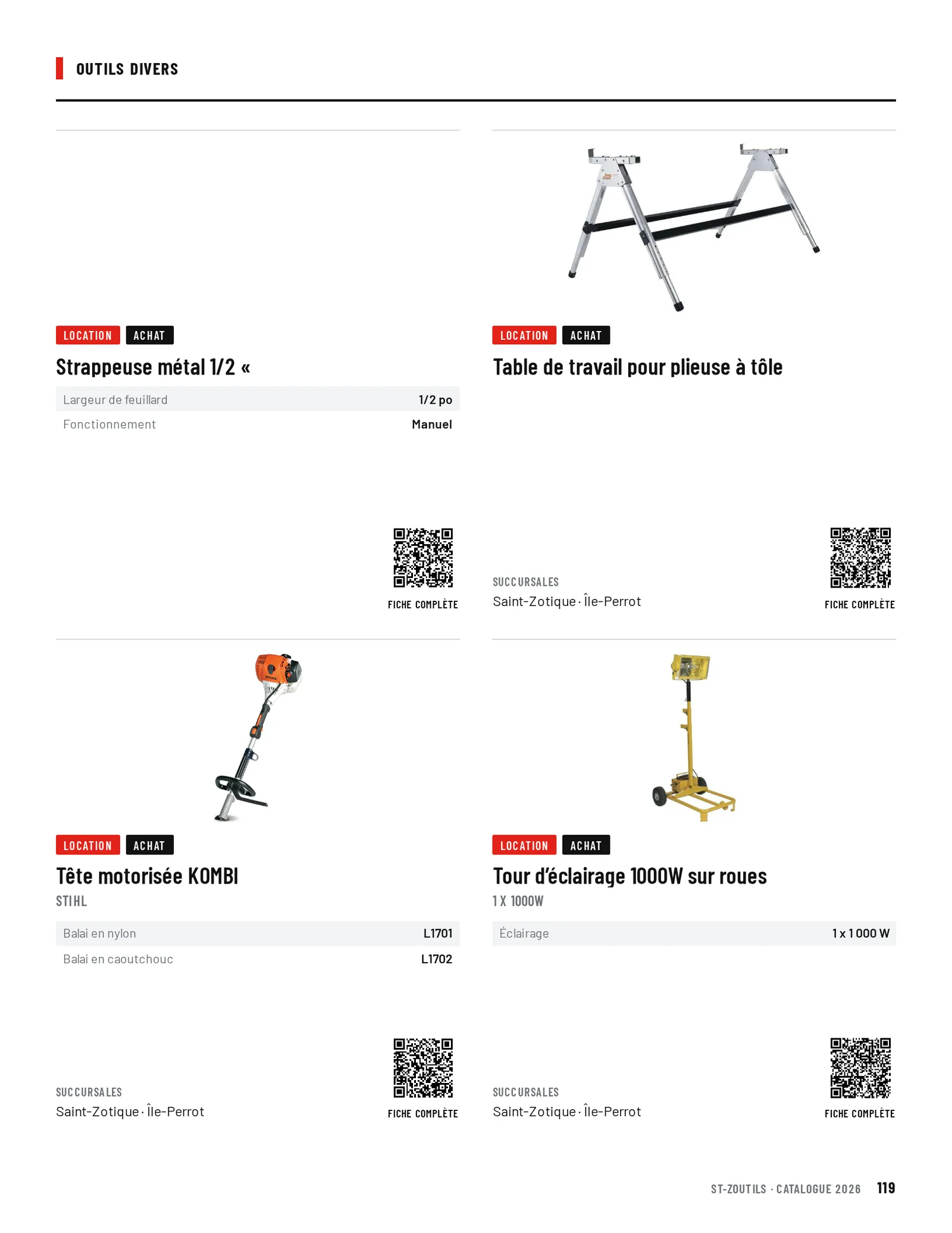 Outils divers : 4 outils