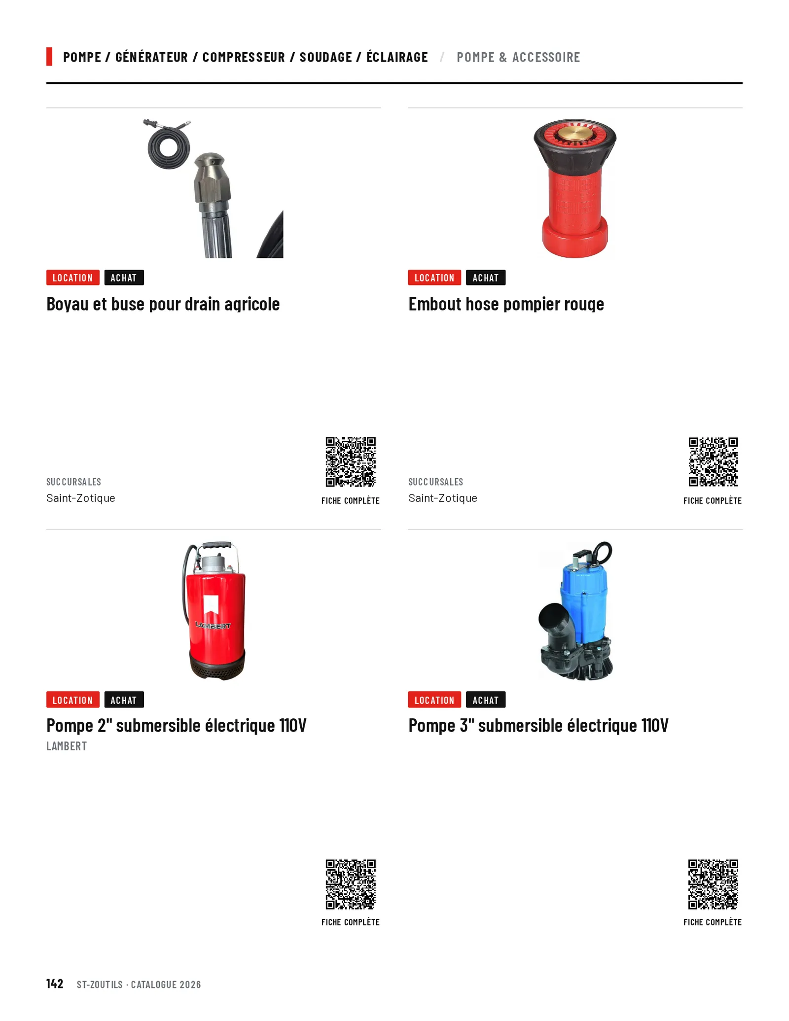 Pompe / Générateur / Compresseur / Soudage / Éclairage : 4 outils