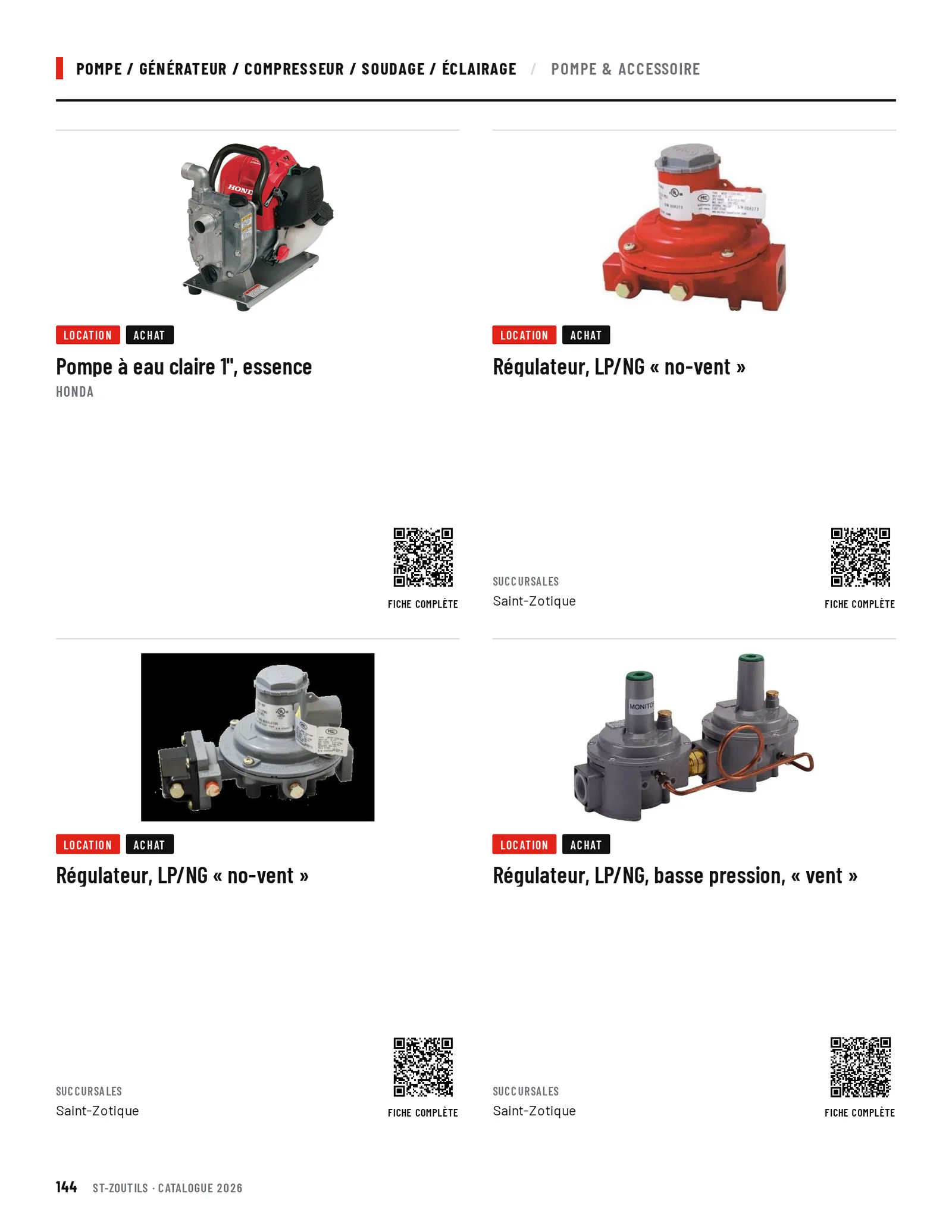 Pompe / Générateur / Compresseur / Soudage / Éclairage : 4 outils